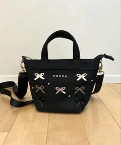 TOCCA トッカ キッズ ネイビー バッグ ポシェット　鞄　リボン　黒のサムネイル