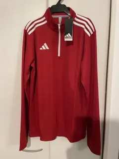 adidas サッカー　トレーニングウェア　ハーフジップ　ドリルトップ　 赤　L