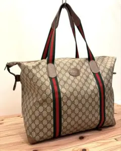 専用GUCCI オールドグッチ シェリーライン GG柄レザー トートバッグ