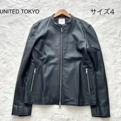 【美品 XL】UNITED TOKYO シングルライダースジャケット　羊革　黒