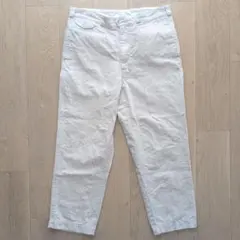 再値下げブルーブルー　コットンリネントラウザーズ ナチュラル　L 美品のサムネイル