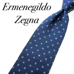 2956 エルメネジルドゼニア ネクタイ 小紋柄 花柄