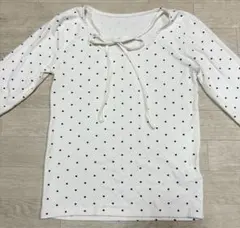 【新品・未使用‼️】ホワイトドット柄 長袖Tシャツトップス Fサイズ