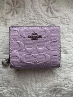 COACH コーチ 折り財布 ライトバイオレット 紫色 ハートチャーム