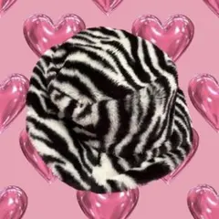 ゼブラ柄 しまうま柄 ボアハット もこもこ帽子 バケットハット ファー帽子
