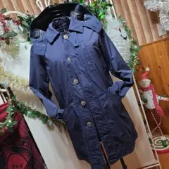 HYSTERIC GLAMOUR フード取り外しトレンチコート ネイビー裏地総柄のサムネイル