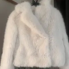 ZARA フェイクファージャケット ZW COLLECTION ホワイト 白 M