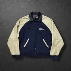 【激レア】90s NIKE袖レザースタジャンNHLチームロゴ2XLカナダ製のサムネイル