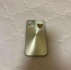 シルバー ハート型装飾 iPhone14ケース