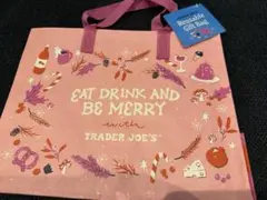 Trader Joe's トレジョ　エコバッグ　クリスマス限定　ピンク
