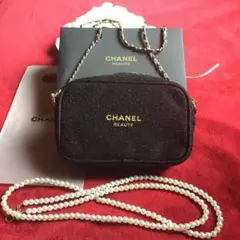 CHANELBEAUTEノベルティショルダーバッグブラック♡チェーンおまけ付き♡のサムネイル