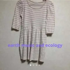 美品☆earth☆春色ワッフルワンピ ルームウェア パジャマにも