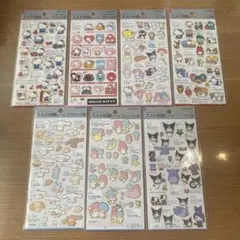 新品未開封！カミオジャパン　大人の図鑑シール　サンリオキャラクター　7枚セット☆