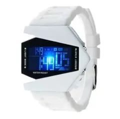 腕時計 メンズ 新品 スクエア デジタルウォッチ LED 5色ライト 防水 白