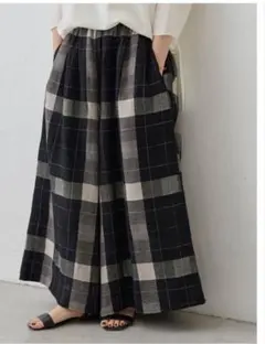 美品⭐︎BEARDSLEY リネンチェックパンツ - メルカリ
