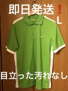 【即送！】NIKE GOLF 半袖ポロシャツ L メンズ 黄緑 白