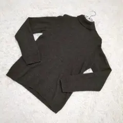 オールドUNIQLO ウール100% タートルネックニット L 旧タグ　カーキ