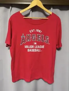MLB Los Angeles Tシャツ M レッド オフショルダー カスタムのサムネイル