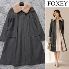 FOXEY ロングコート カシミヤ サイズ40 ネイビー フォクシー - メルカリ
