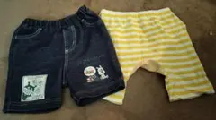 アンパンマン デニムとストライプハーフパンツセット 80cm