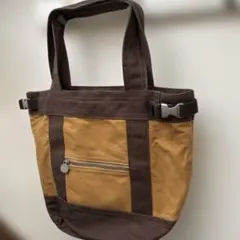 オレンジとブラウンのトートバッグ