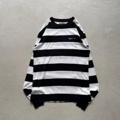 00s~ agnes b. border l/s 太ボーダー ロンt 白 黒 - メルカリ