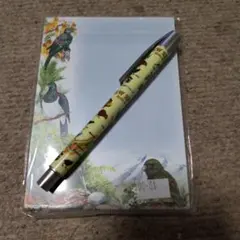ニュージーランド 野鳥柄 メモ帳＆ボールペンセット