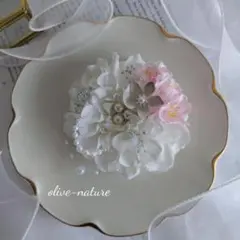 【数量限定】ダリアとサクラのコサージュ 卒業式 入学式 セレモニー ハンドメイド