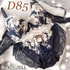 24時間以内発送❣️ネイビーD85❤︎グラジオラス♥️ブラ&ショーツセット✨ワコール系