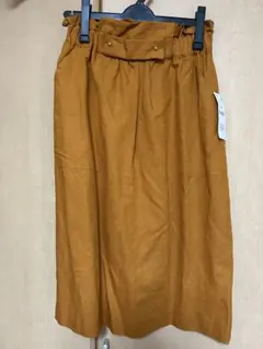 ZARA BASIC マスタード色ひざ丈スカート 新品タグ付き