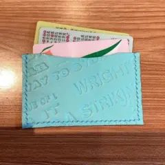 レザークラフト＊本革＊いちご風＊ドット型押し＊カードケース〈レッド