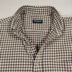 オールドUNIQLO M チェック柄 ネルシャツ ブラウン系