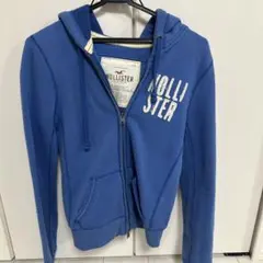 Hollister 青 S ジップアップパーカー