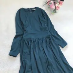 長袖ワンピース ロング丈 ゆったり フレア カットソー カジュアル M 上品
