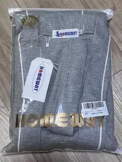 HOMEWAY グレー ガウン ワッフル生地 バスローブ homeway