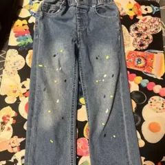 美品 LEE ペイント デニム 100cm 男女兼用