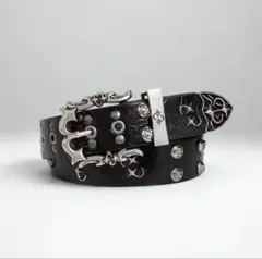 ヴィンテージ クロス スタッズベルト ブラック ウエスタン ロック