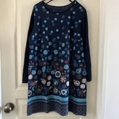 美品セラビRES RALIQUEレラリック　ドット花柄フロッキーチュニック40