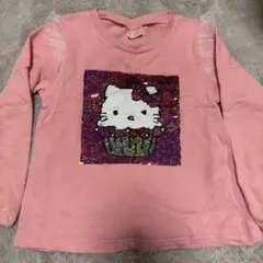キティちゃん シナモロール ピンク トレーナー 120cm スパンコール