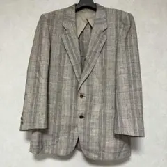 ベージュ系チェック柄 テーラードジャケット