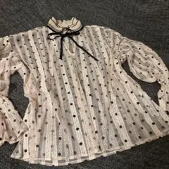 お値下げ❣️ZARA⭐︎ 透け感⭐︎ ドット柄長袖シャツ