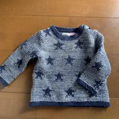 ZARA 星柄 ニットセーター ネイビー6-9m