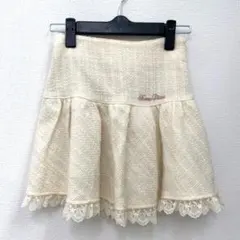 メゾピアノのラメツイード レーススカート　130cm