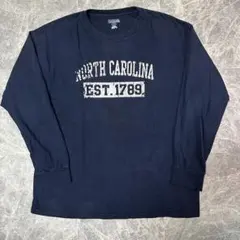 【雰囲気抜群】ラッセルアスレティック ロンT ノースカロライナ ネイビー L