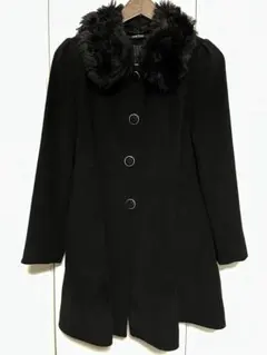 【M R様】one way ファー付き黒ロングコート