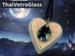値下中【ThaiVetroGlass】美しいオーシャンブルー　ガラス　ネックレス