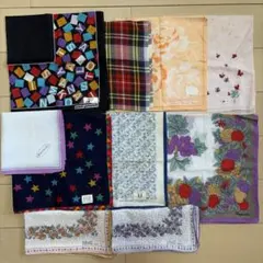 【ブランドハンカチ 10枚セット】山本寛斎 ELLEウンガロバルマン他まとめ売りのサムネイル
