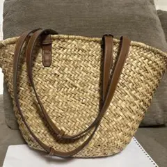 ZARA ベージュ ストローショルダーバッグ