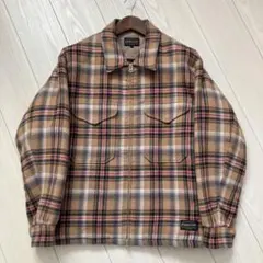 早い者勝ち】Schott オンブレチェック ジップジャケット オレンジ×黒