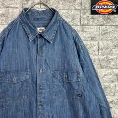 Dickies ディッキーズ ダブルポケット 長袖 デニムシャツ ワーク 古着のサムネイル